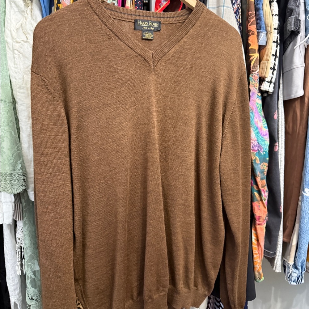 Harry Rosen Men’s V-Neck Sweater in Brown